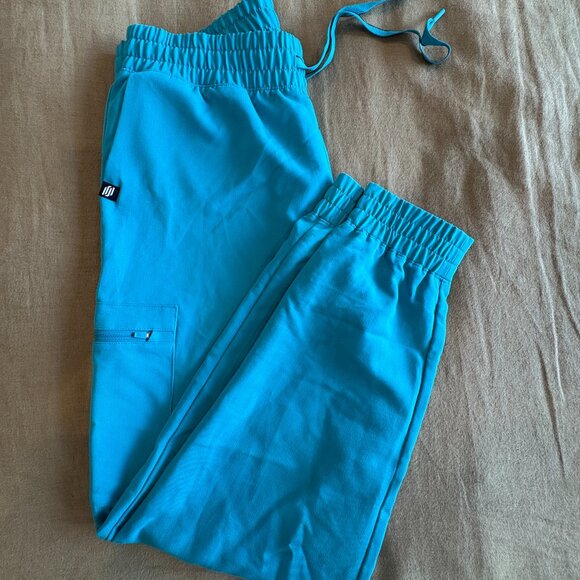 JAANUU Women's Neo Everyday Cargo Scrub Jogger - AQUA - Picture 1 of 6